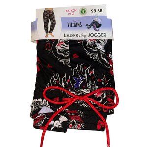 NEW Disney Villains Ursula Evil Hearts Women’s Jogger Sleep Pants XS (0-2)